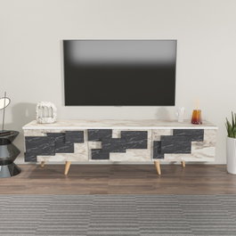 Hanah Home Soporte de TV Blanco y Mármol